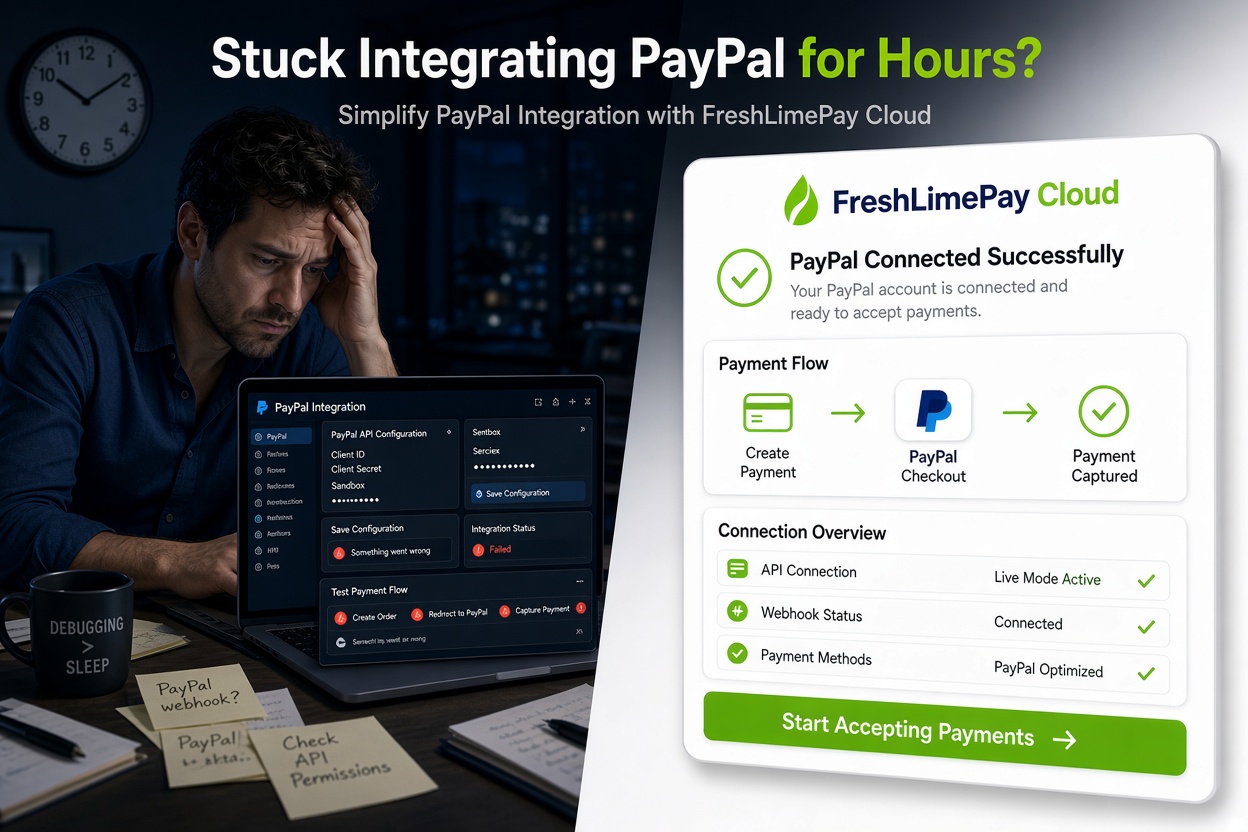 How to integrate PayPal into your website using FreshLimePay Cloud in Just a Few minutes?