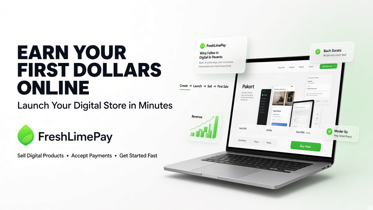 How to Earn Your First Dollars Online with FreshLimePay: Launch a Digital Store in Minutes